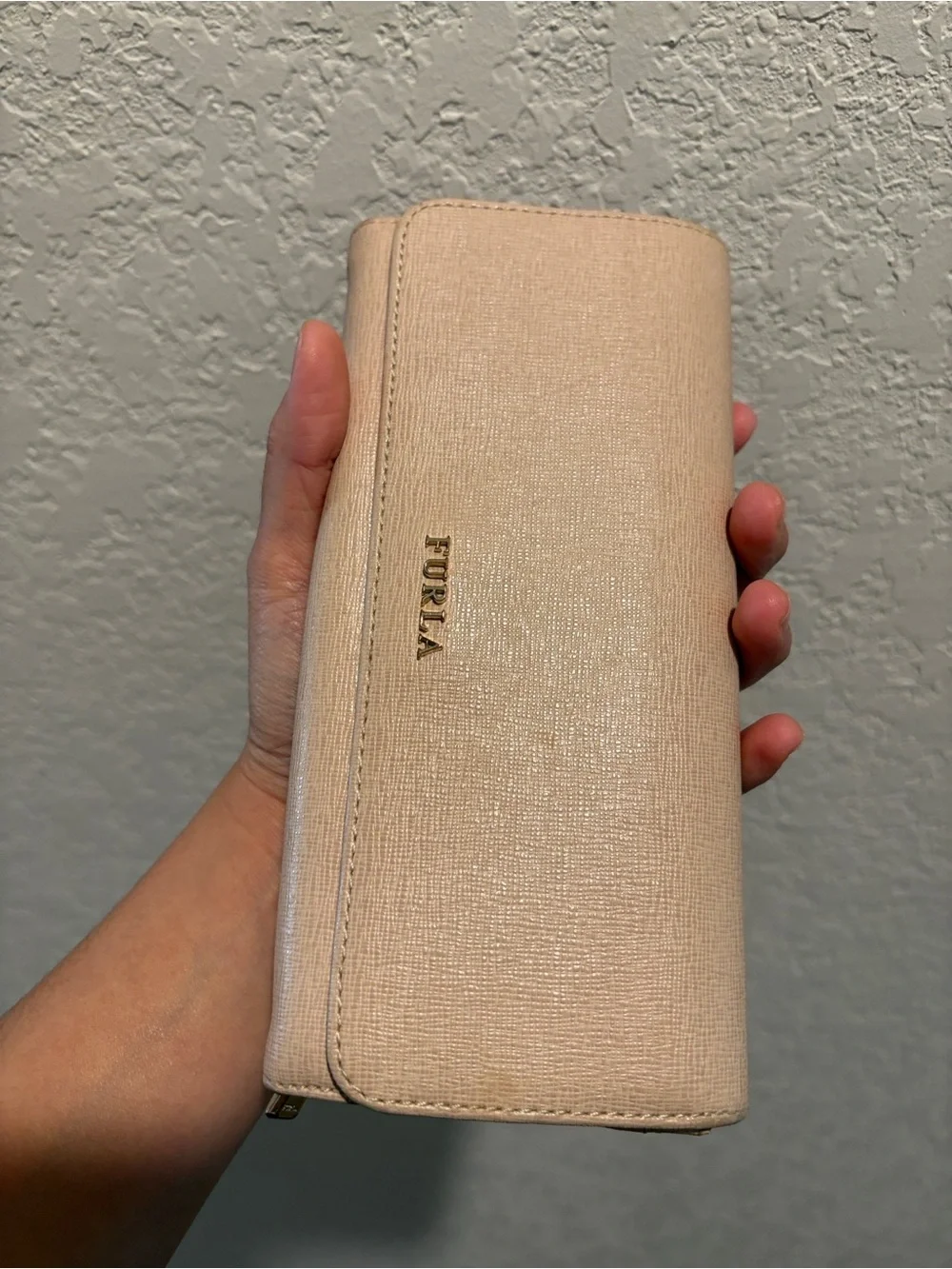 Furla Blush Biege Saffiano Leather Continental Wallet